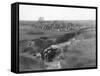 Lakota Indian Camp at the White Clay Creek Watering Hole Photograph - Pine Ridge, SD-Lantern Press-Framed Stretched Canvas