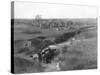 Lakota Indian Camp at the White Clay Creek Watering Hole Photograph - Pine Ridge, SD-Lantern Press-Stretched Canvas