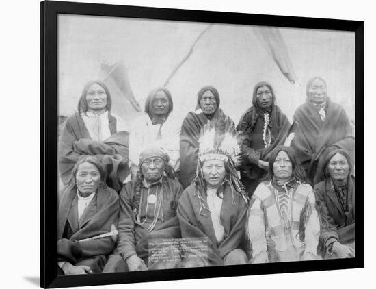 Lakota Indian Chiefs who Met General Miles to End Indian War Photograph - Pine Ridge, SD-Lantern Press-Framed Art Print