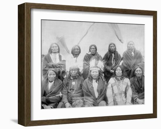Lakota Indian Chiefs who Met General Miles to End Indian War Photograph - Pine Ridge, SD-Lantern Press-Framed Art Print