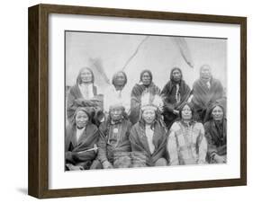 Lakota Indian Chiefs who Met General Miles to End Indian War Photograph - Pine Ridge, SD-Lantern Press-Framed Art Print