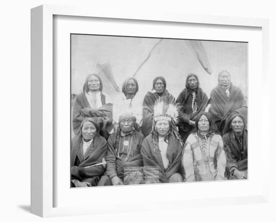 Lakota Indian Chiefs who Met General Miles to End Indian War Photograph - Pine Ridge, SD-Lantern Press-Framed Art Print