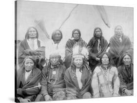 Lakota Indian Chiefs who Met General Miles to End Indian War Photograph - Pine Ridge, SD-Lantern Press-Stretched Canvas