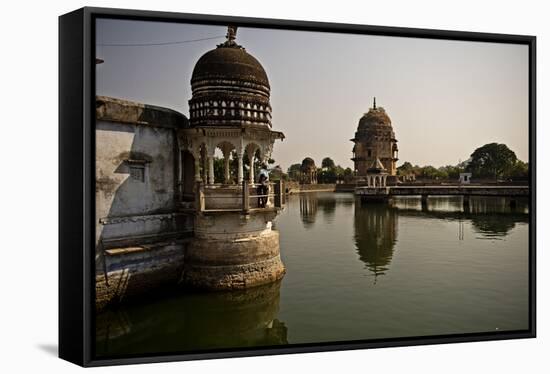 Lakshman Mandir Temple in Chanderi, Madhya Pradesh, North India, Asia-James Morgan-Framed Stretched Canvas