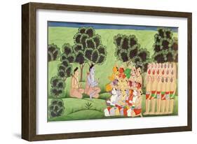 Lakshmana Consulting the Heads of the Monkey Armies, from the Ramayana-Indian School-Framed Giclee Print