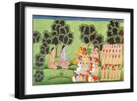 Lakshmana Consulting the Heads of the Monkey Armies, from the Ramayana-Indian School-Framed Giclee Print