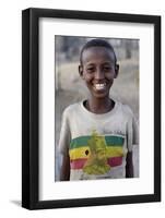 Lalibela boy wearing a Haile Selassie t-shirt, Lalibela, Wollo, Ethiopia-Godong-Framed Photographic Print