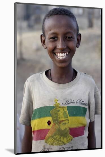 Lalibela boy wearing a Haile Selassie t-shirt, Lalibela, Wollo, Ethiopia-Godong-Mounted Photographic Print