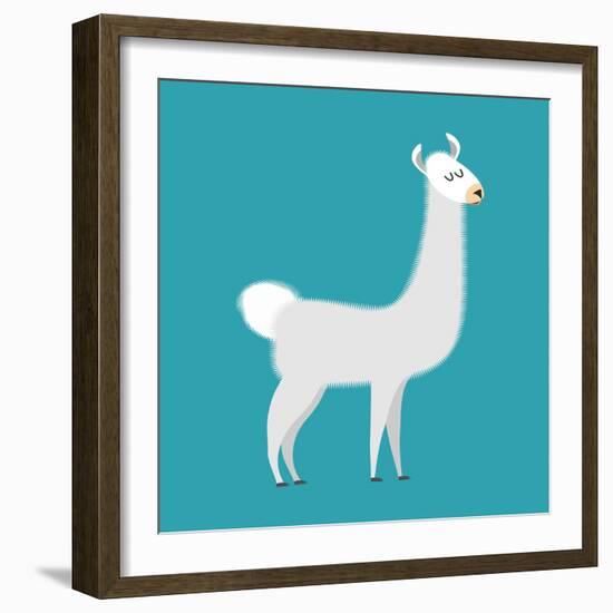 Lama Isolated. Cute Alpaca Animal. South American Mammal-popaukropa-Framed Art Print