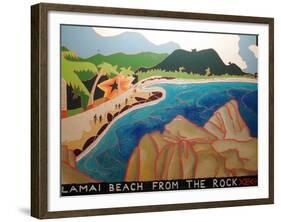 Lamai Beach from the rock,2000-Timothy Nathan Joel-Framed Giclee Print