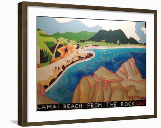 Lamai Beach from the rock,2000-Timothy Nathan Joel-Framed Giclee Print