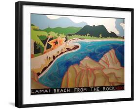 Lamai Beach from the rock,2000-Timothy Nathan Joel-Framed Giclee Print