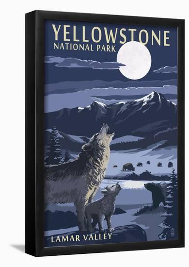 Lamar Valley Scene, Yellowstone National Park-null-Framed Poster