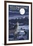 Lamar Valley Scene, Yellowstone National Park-Lantern Press-Framed Art Print