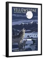 Lamar Valley Scene, Yellowstone National Park-Lantern Press-Framed Art Print