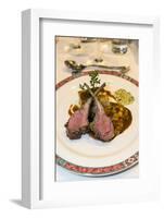 Lamb chops with potato gratin and Provencal vegetables, Provence, France-Jim Engelbrecht-Framed Photographic Print