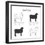 Lamb Cut Scheme - B&W-ONiONAstudio-Framed Art Print