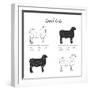 Lamb Cut Scheme - B&W-ONiONAstudio-Framed Art Print