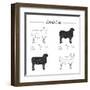 Lamb Cut Scheme - B&W-ONiONAstudio-Framed Art Print