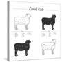 Lamb Cut Scheme - B&W-ONiONAstudio-Stretched Canvas