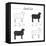 Lamb Cut Scheme - B&W-ONiONAstudio-Framed Stretched Canvas