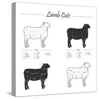 Lamb Cut Scheme - B&W-ONiONAstudio-Stretched Canvas