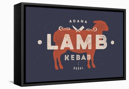 Lamb, Kebab - Vintage-foxysgraphic-Framed Stretched Canvas