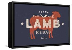 Lamb, Kebab - Vintage-foxysgraphic-Framed Stretched Canvas