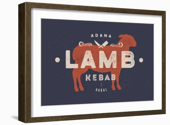 Lamb, Kebab - Vintage-foxysgraphic-Framed Art Print