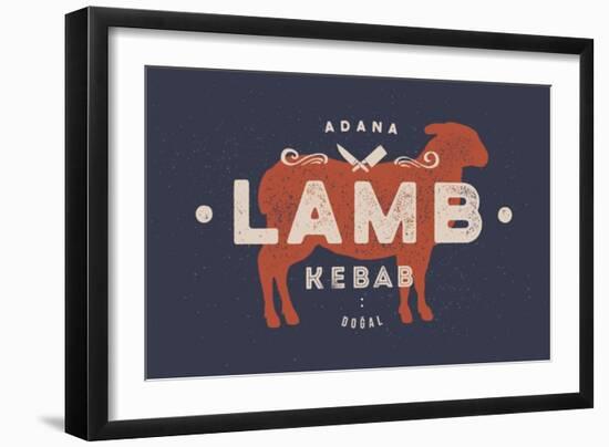 Lamb, Kebab - Vintage-foxysgraphic-Framed Art Print