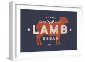 Lamb, Kebab - Vintage-foxysgraphic-Framed Art Print