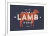 Lamb, Kebab - Vintage-foxysgraphic-Framed Art Print