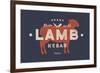 Lamb, Kebab - Vintage-foxysgraphic-Framed Art Print