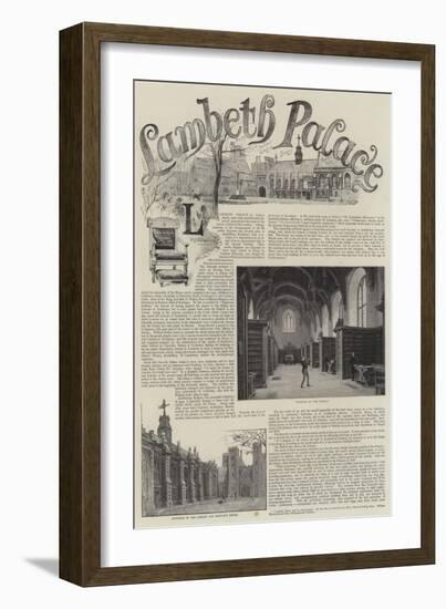 Lambeth Palace-Henry Edward Tidmarsh-Framed Giclee Print