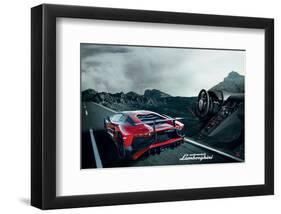 Lamborghini Aventador Cockpit-null-Framed Art Print