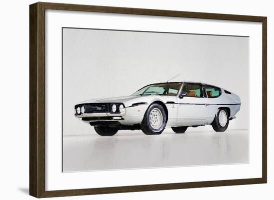 Lamborghini Espada Watercolor-NaxArt-Framed Art Print