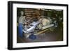 Lamborghini factory 1988.Countach under construction-null-Framed Photographic Print