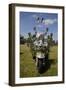 Lambretta scooter showing mod mirrors-null-Framed Photographic Print