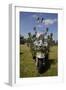 Lambretta scooter showing mod mirrors-null-Framed Photographic Print