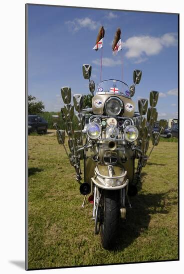 Lambretta scooter showing mod mirrors-null-Mounted Photographic Print