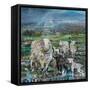 Lambs in the Rain-Alex Williams-Framed Stretched Canvas