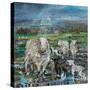 Lambs in the Rain-Alex Williams-Stretched Canvas