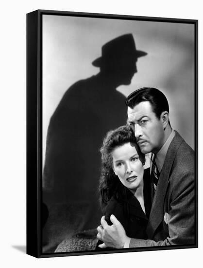 Lame by fond UNDERCURRENT by VincenteMinnelli with Katharine Hepburn and Robert Taylor, 1946 (b/w p-null-Framed Stretched Canvas