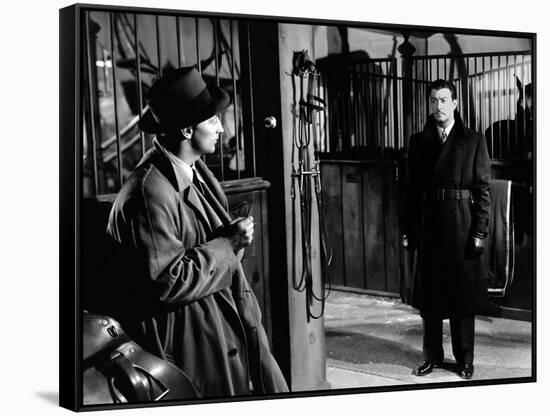 Lame by fond UNDERCURRENT by VincenteMinnelli with Robert Mitchum and Robert Taylor, 1946 (b/w phot-null-Framed Stretched Canvas