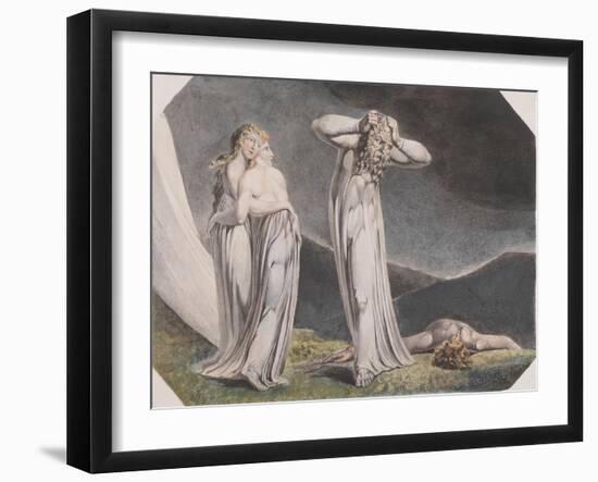 Lamech and His Two Wives-William Blake-Framed Giclee Print