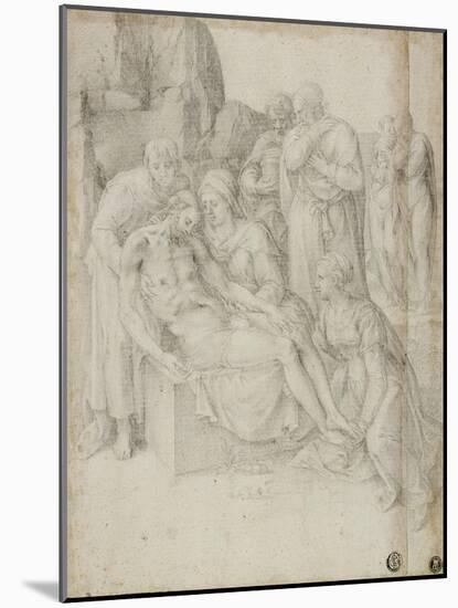 Lamentation, 1540-68-Giorgio-giulio Clovio-Mounted Giclee Print