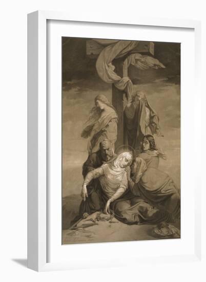 Lamentation at the Foot of the Cross-Henri Lehmann-Framed Art Print