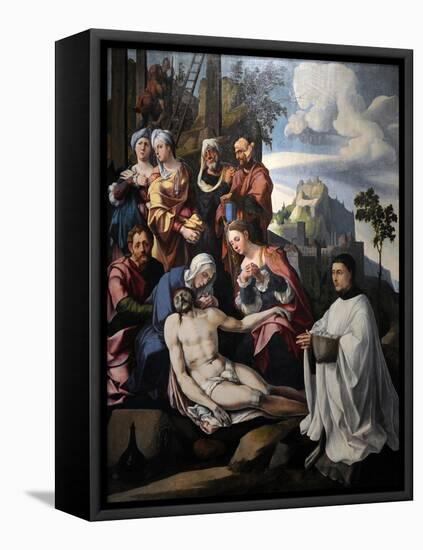 Lamentation of Christ with a Donor, C. 1535-Jan van Scorel-Framed Stretched Canvas