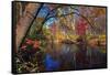 Lamington River At Tewksbury, New Jersey-George Oze-Framed Stretched Canvas