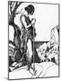 Lamorak Herding the Swine of Sir Nabon, Illustration from 'The Story of the Champions of the round-Howard Pyle-Mounted Giclee Print